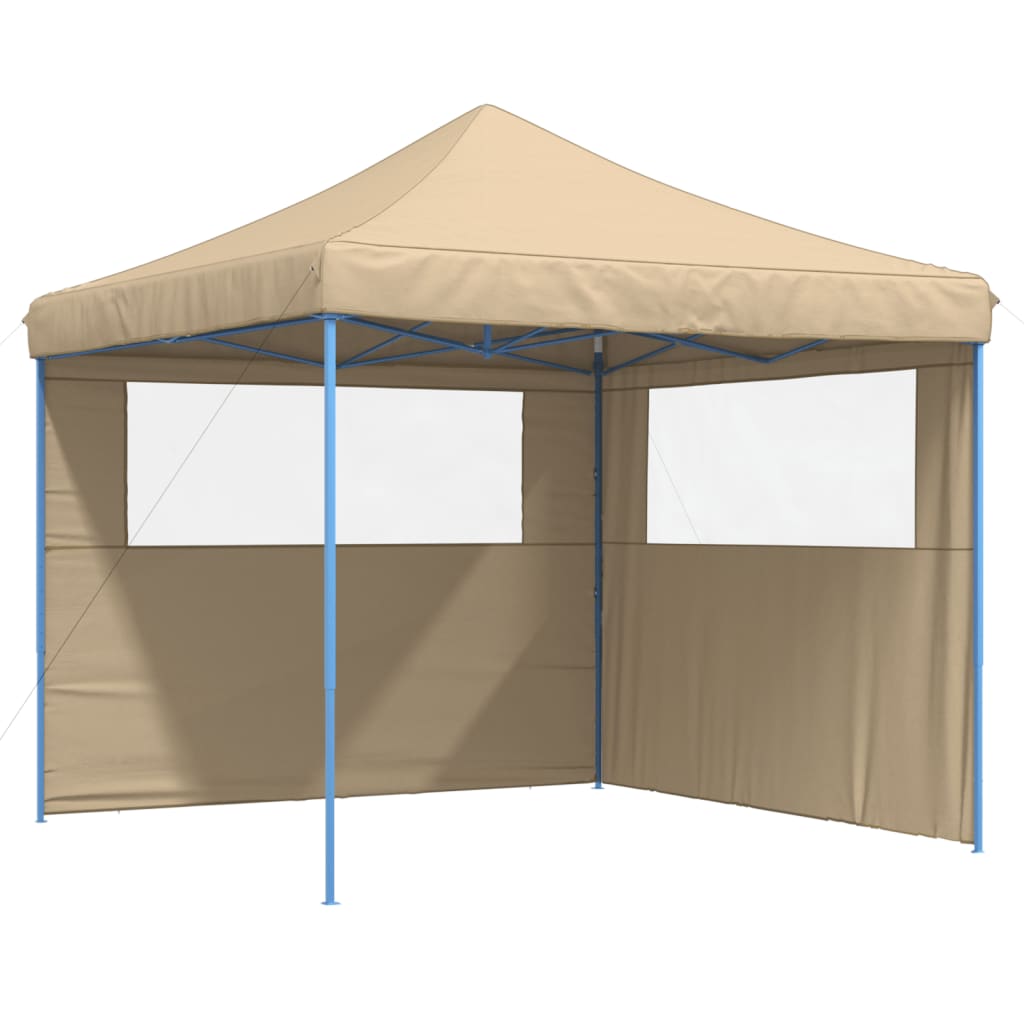 Tendone per Feste Pieghevole Pop-Up con 2 Pareti Beige - homemem39