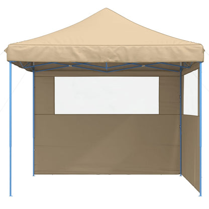 Tendone per Feste Pieghevole Pop-Up con 2 Pareti Beige - homemem39