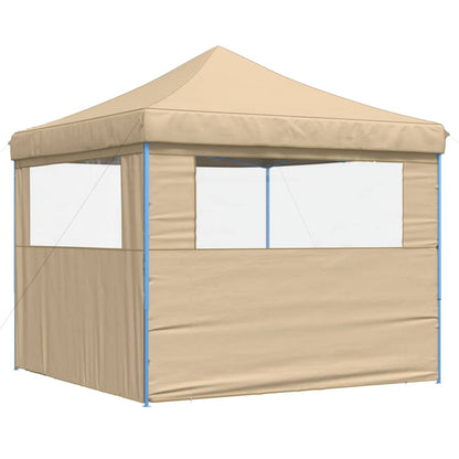 Tendone per Feste Pieghevole Pop-Up con 2 Pareti Beige - homemem39