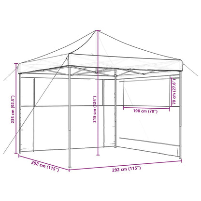 Tendone per Feste Pieghevole Pop-Up con 2 Pareti Beige | homemem39