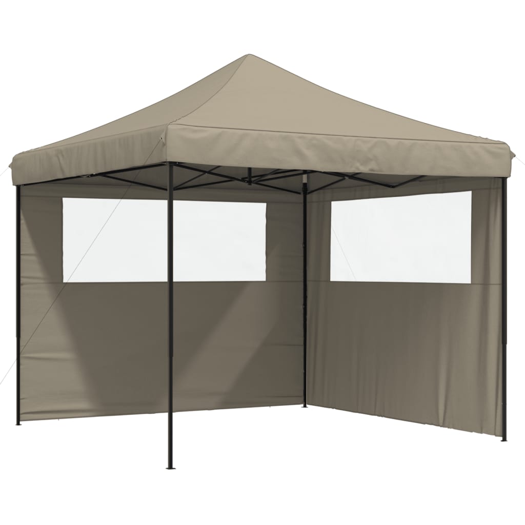 Tendone per Feste Pieghevole Pop-Up con 2 Pareti Tortora | homemem39