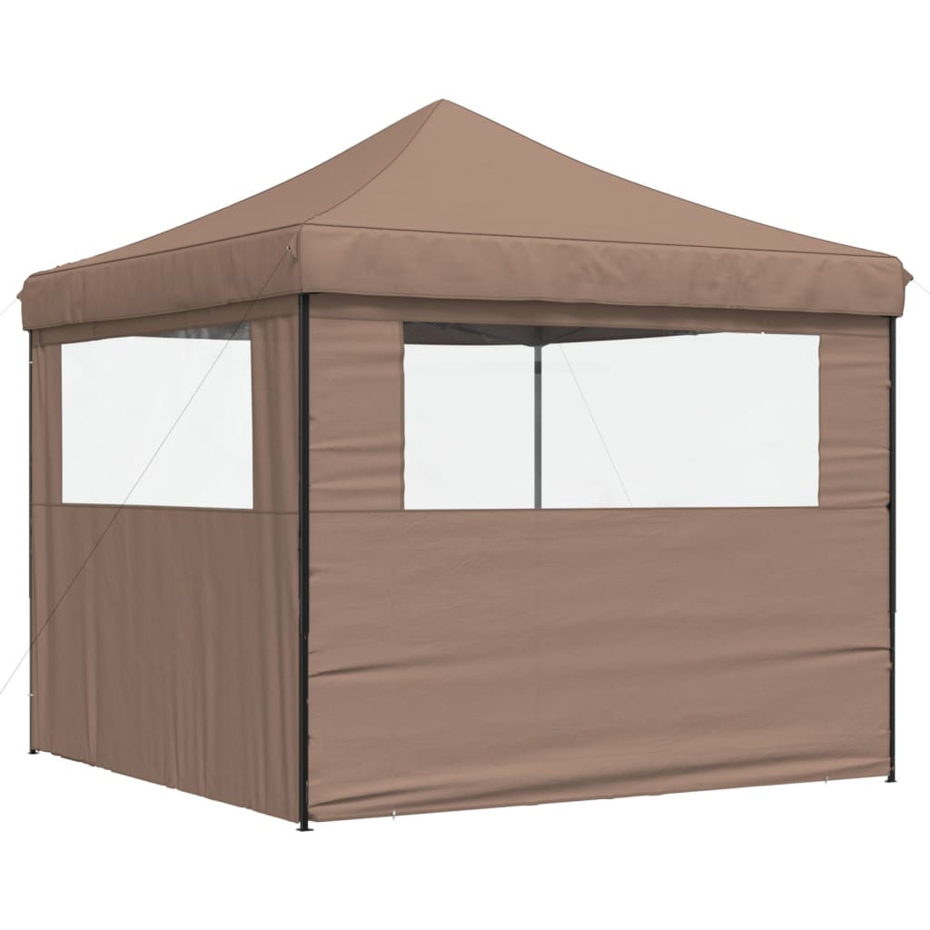 Tendone per Feste Pieghevole Pop-Up con 2 Pareti Marrone | homemem39