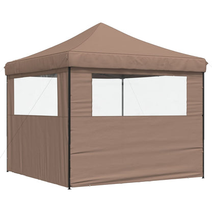 Tendone per Feste Pieghevole Pop-Up con 2 Pareti Marrone | homemem39