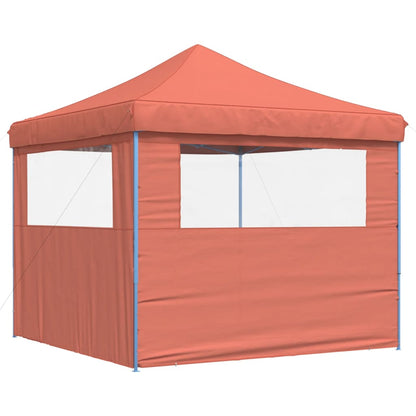 Tendone per Feste Pieghevole Pop-Up con 2 Pareti Terracotta - homemem39