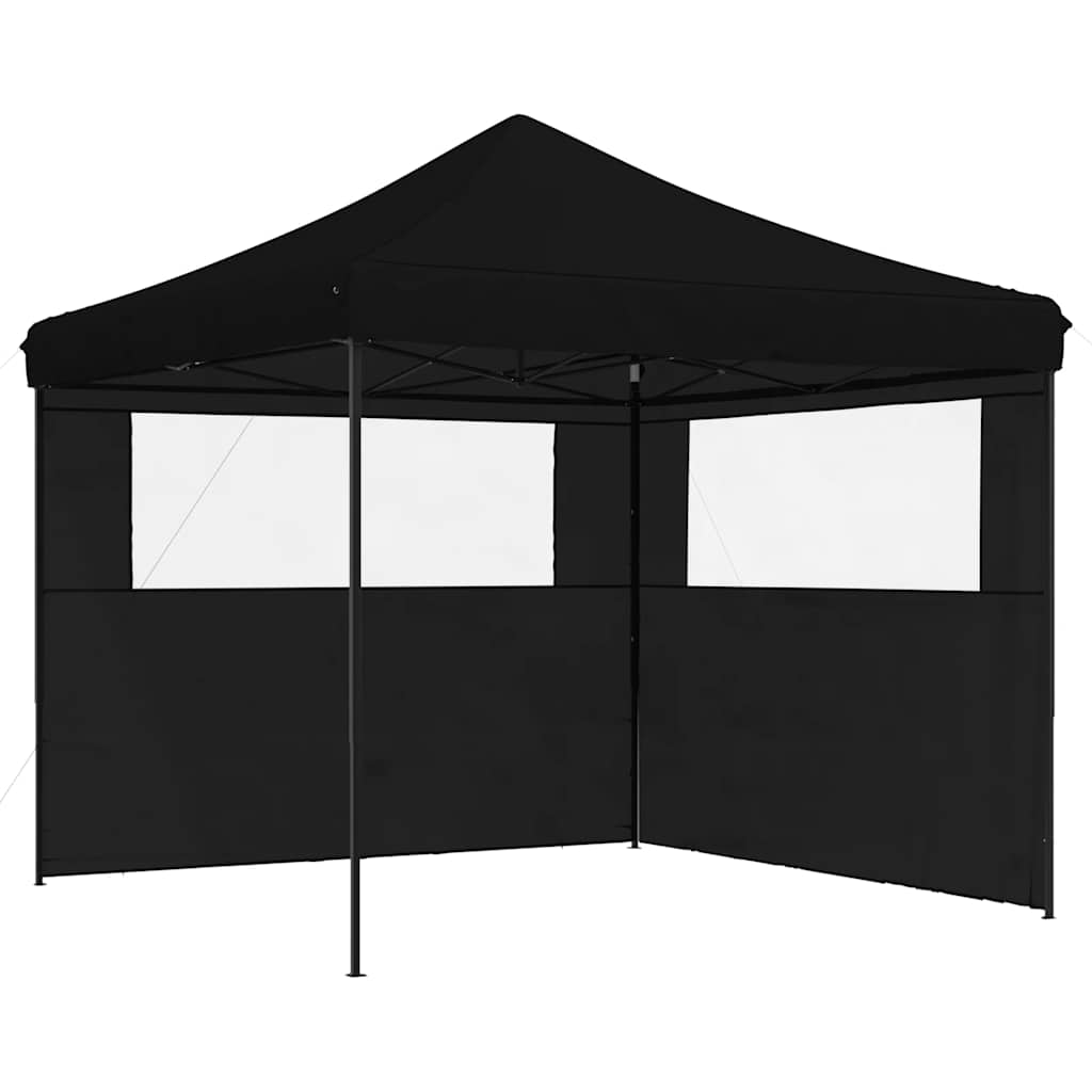 Tendone per Feste Pieghevole Pop-Up con 2 Pareti Nero | homemem39