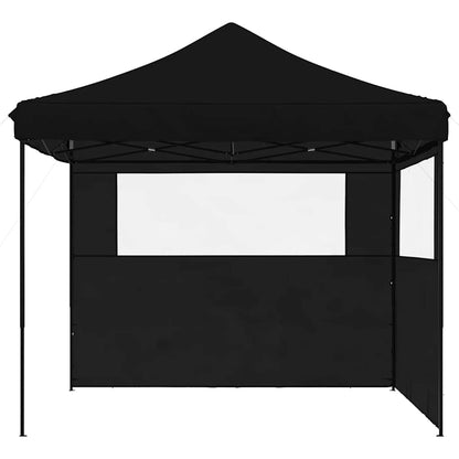 Tendone per Feste Pieghevole Pop-Up con 2 Pareti Nero