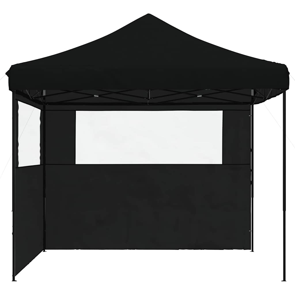 Tendone per Feste Pieghevole Pop-Up con 2 Pareti Nero | homemem39