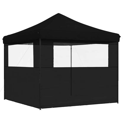 Tendone per Feste Pieghevole Pop-Up con 2 Pareti Nero | homemem39