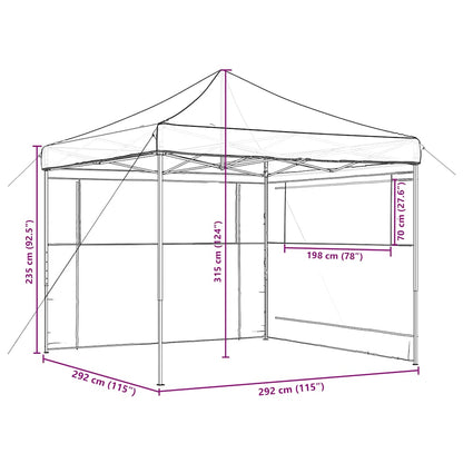 Tendone per Feste Pieghevole Pop-Up con 2 Pareti Nero
