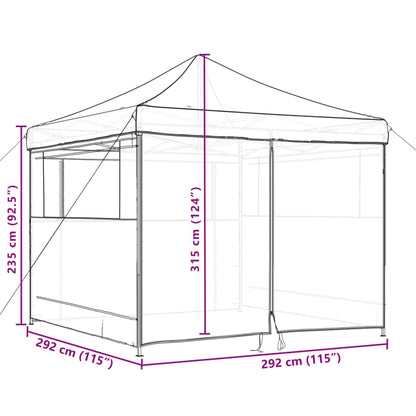 Tendone per Feste Pieghevole Pop-Up con 4 Pareti Tortora | homemem39