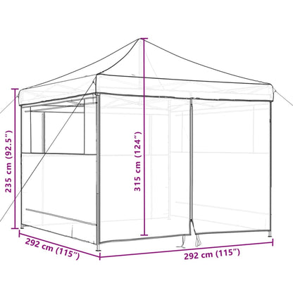 Tendone per Feste Pieghevole Pop-Up con 4 Pareti Bordò | homemem39