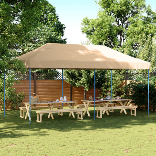 Tenda da Festa Pieghevole Pop-Up Beige 580x292x315 cm - homemem39