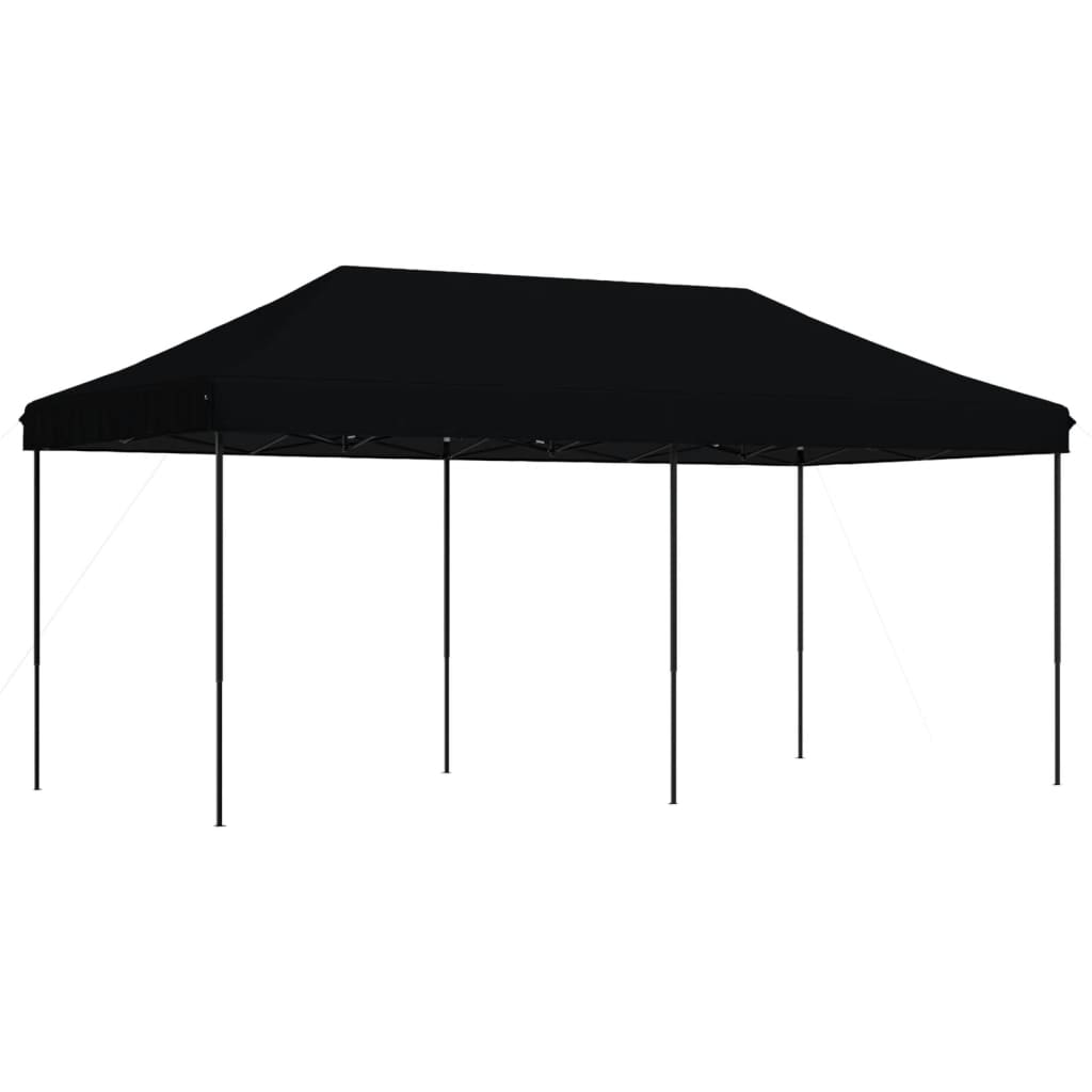 Tenda da Festa Pieghevole Pop-Up Nero 580x292x315 cm - homemem39