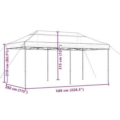 Tenda da Festa Pieghevole Pop-Up Nero 580x292x315 cm - homemem39