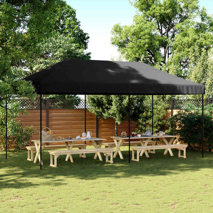 Tenda da Festa Pieghevole Pop-Up Nero 580x292x315 cm | homemem39