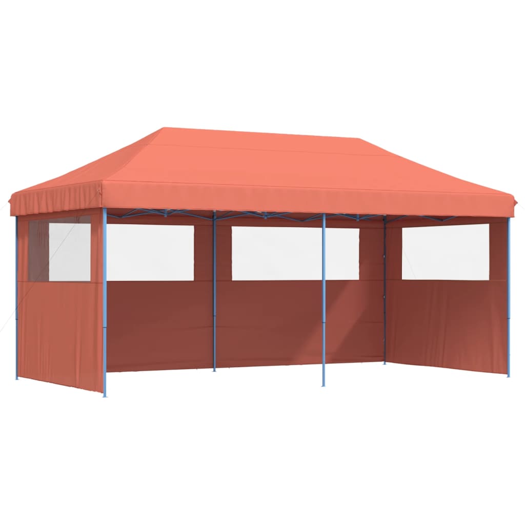 Tendone per Feste Pieghevole Pop-Up con 3 Pareti Terracotta - homemem39