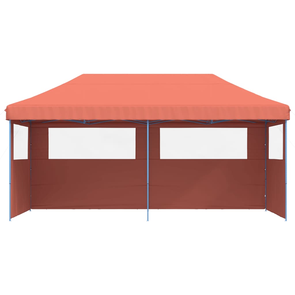 Tendone per Feste Pieghevole Pop-Up con 3 Pareti Terracotta - homemem39