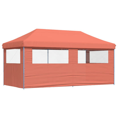 Tendone per Feste Pieghevole Pop-Up con 3 Pareti Terracotta - homemem39