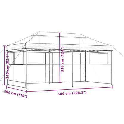 Tendone per Feste Pieghevole Pop-Up con 3 Pareti Terracotta | homemem39