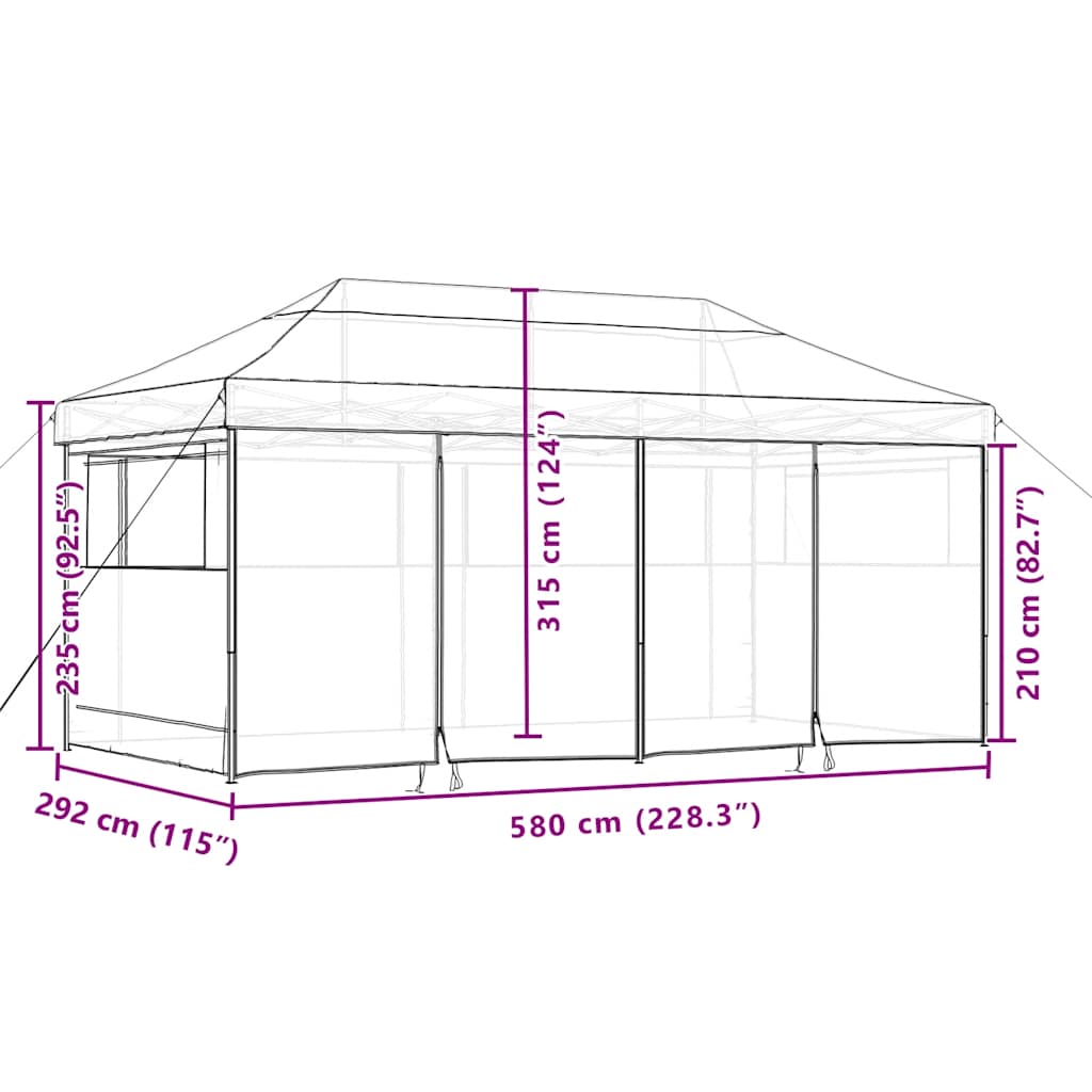 Tendone per Feste Pieghevole Pop-Up con 4 Pareti Beige | homemem39