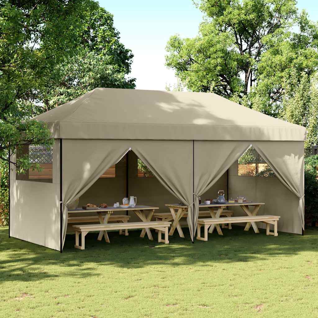 Tendone per Feste Pieghevole Pop-Up con 4 Pareti Tortora | homemem39