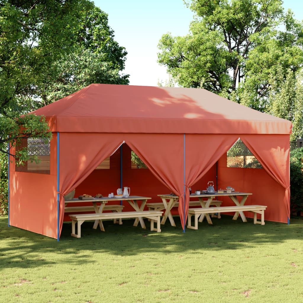 Tendone per Feste Pieghevole Pop-Up con 4 Pareti Terracotta - homemem39