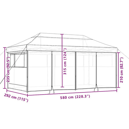 Tendone per Feste Pieghevole Pop-Up con 4 Pareti Nero | homemem39