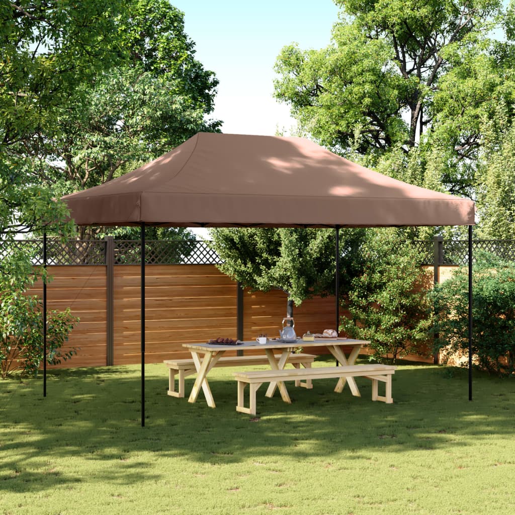 Tenda da Festa Pieghevole Pop-Up Marrone 440x292x315 cm - homemem39