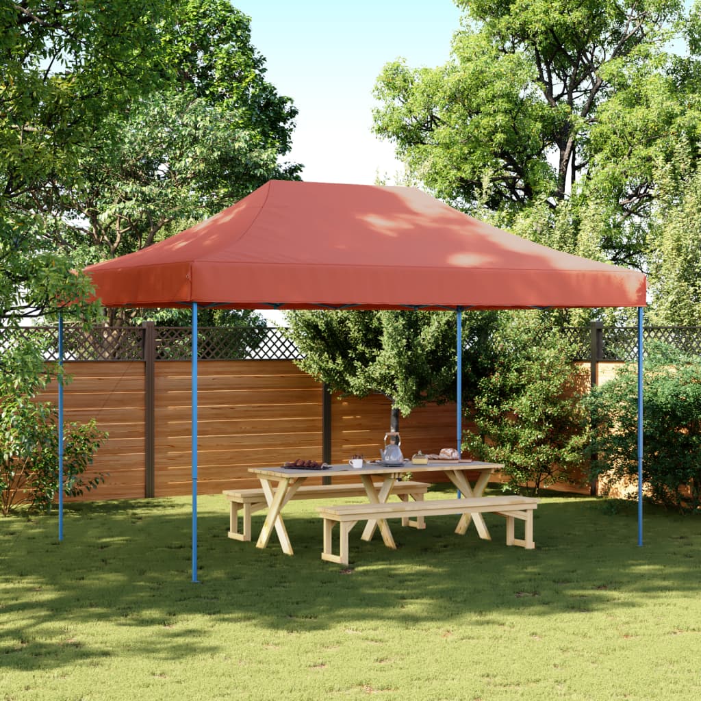 Tenda da Festa Pieghevole Pop-Up Terracotta 440x292x315 cm - homemem39