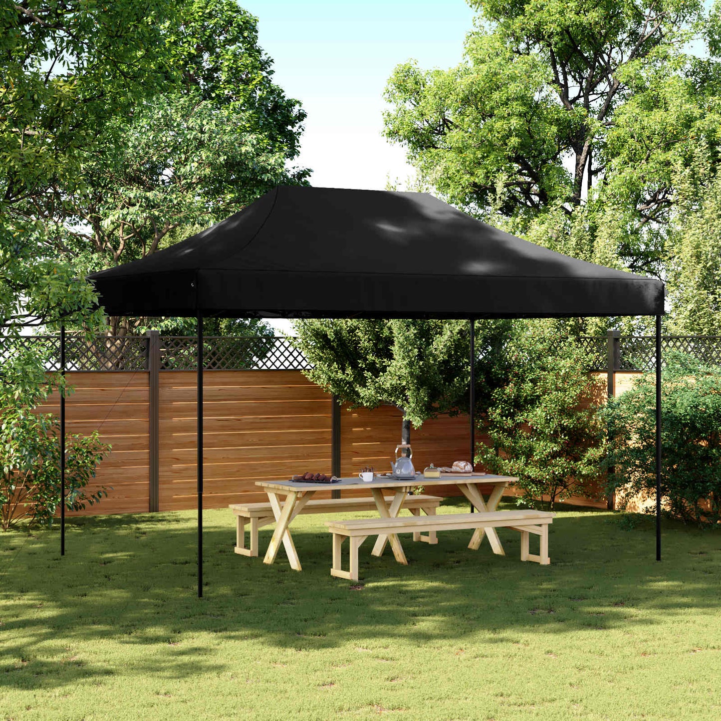 Tenda da Festa Pieghevole Pop-Up Nero 292x292x315 cm | homemem39