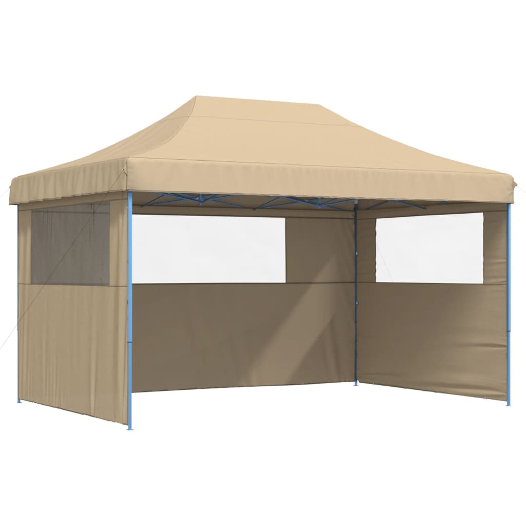 Tendone per Feste Pieghevole Pop-Up con 3 Pareti Beige - homemem39