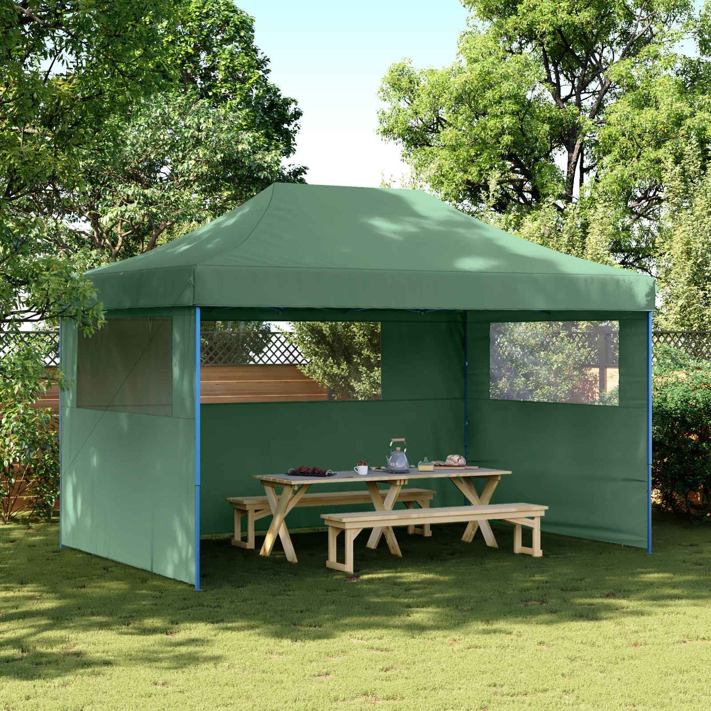 Tendone per Feste Pieghevole Pop-Up con 3 Pareti Verde | homemem39