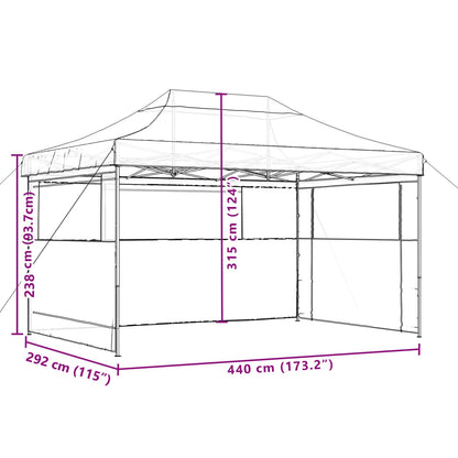Tendone per Feste Pieghevole Pop-Up con 3 Pareti Arancione | homemem39