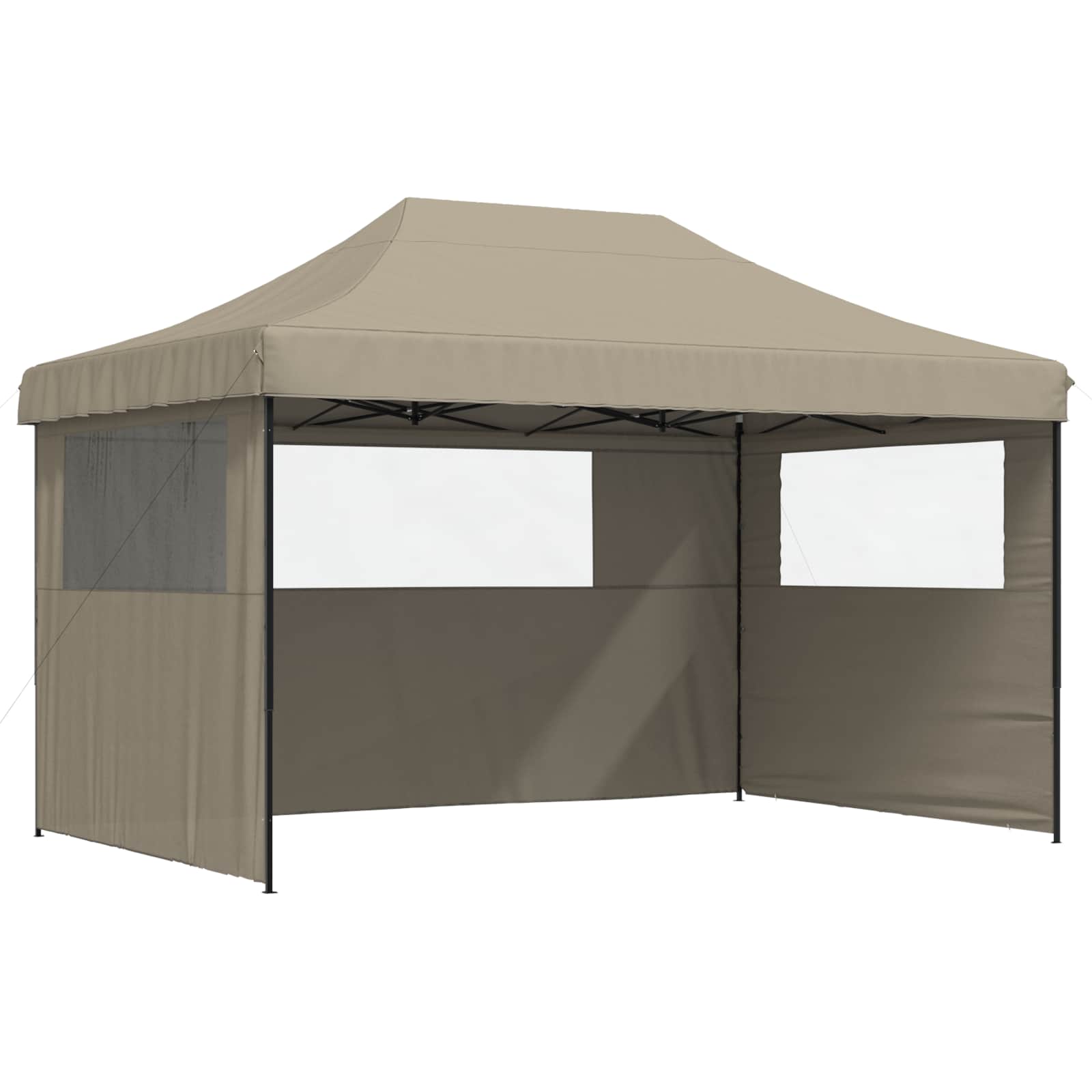 Tendone per Feste Pieghevole Pop-Up con 3 Pareti Tortora | homemem39