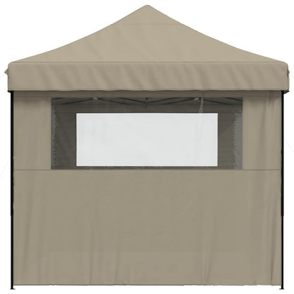Tendone per Feste Pieghevole Pop-Up con 3 Pareti Tortora | homemem39
