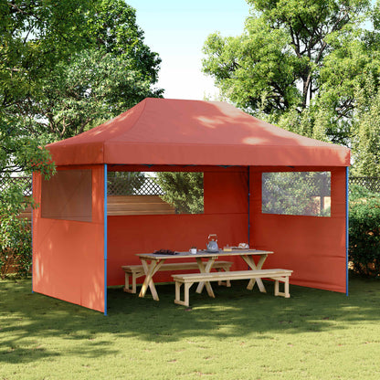 Tendone per Feste Pieghevole Pop-Up con 3 Pareti Terracotta | homemem39