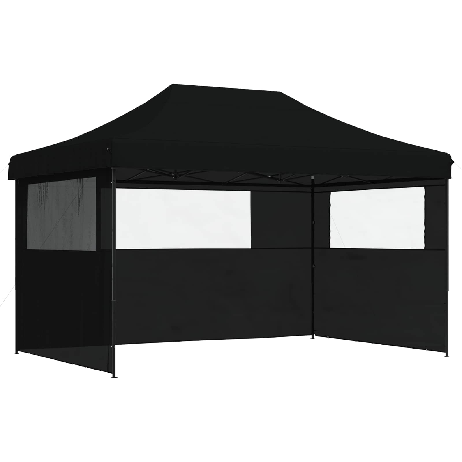Tendone per Feste Pieghevole Pop-Up con 3 Pareti Nero | homemem39