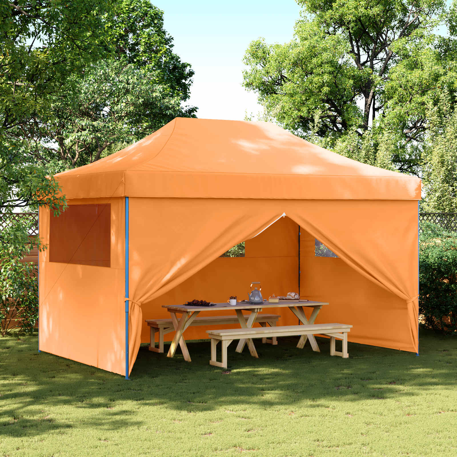 Tendone per Feste Pieghevole Pop-Up con 4 Pareti Arancione | homemem39