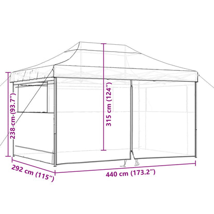 Tendone per Feste Pieghevole Pop-Up con 4 Pareti Tortora | homemem39