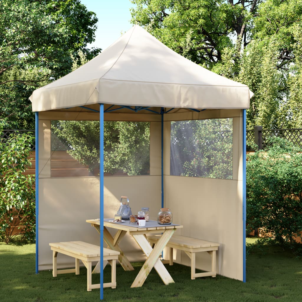 Tendone per Feste Pieghevole Pop-Up con 2 Pareti Beige | homemem39