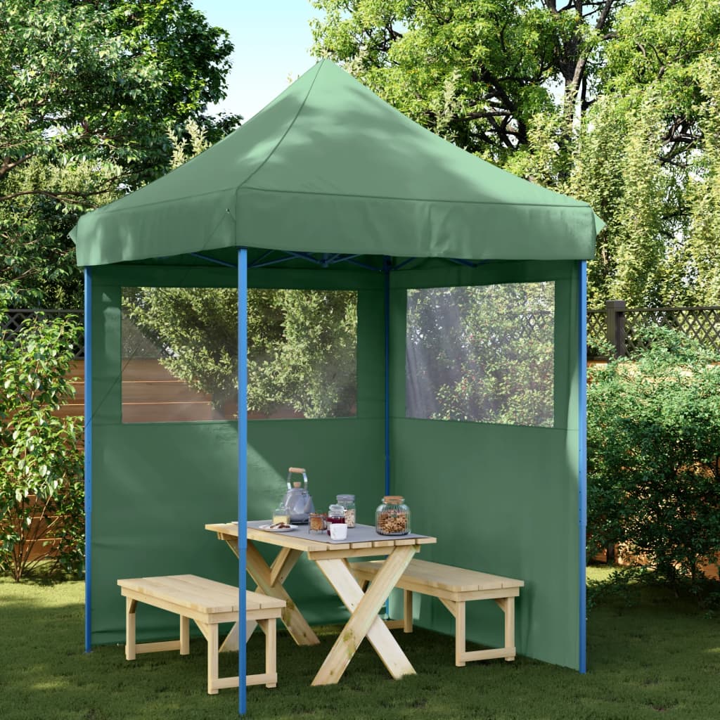 Tendone per Feste Pieghevole Pop-Up con 2 Pareti Verde | homemem39