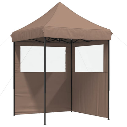 Tendone per Feste Pieghevole Pop-Up con 2 Pareti Marrone | homemem39