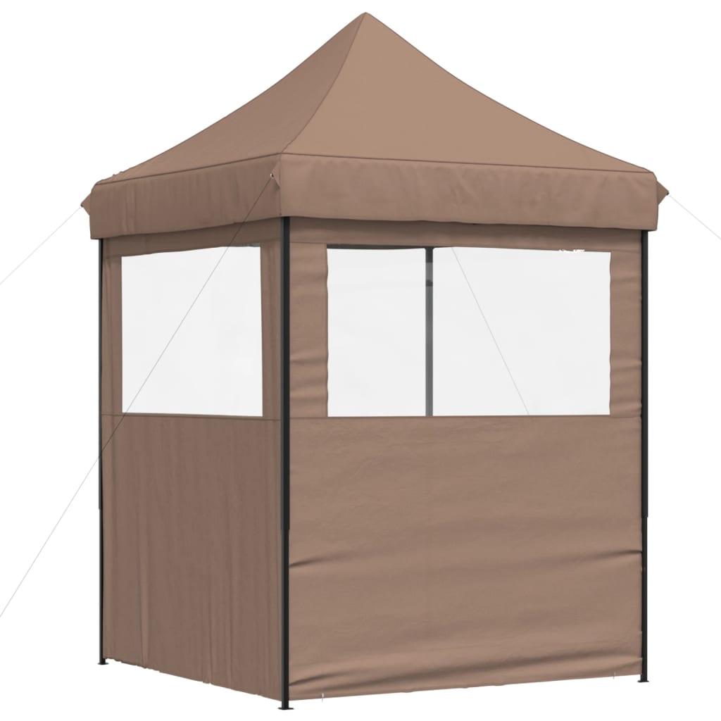 Tendone per Feste Pieghevole Pop-Up con 2 Pareti Marrone | homemem39