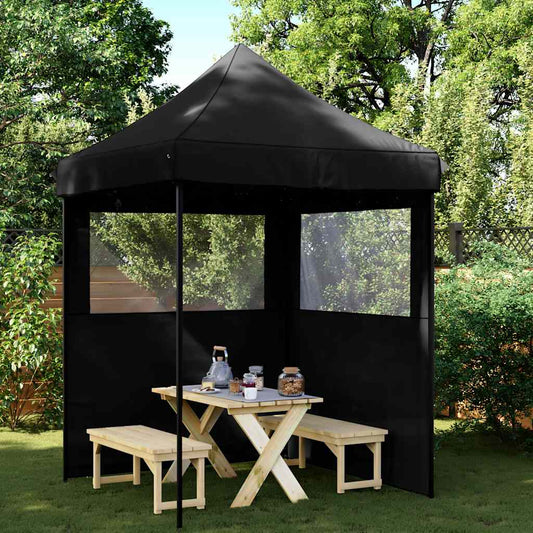 Tendone per Feste Pieghevole Pop-Up con 2 Pareti Nero | homemem39