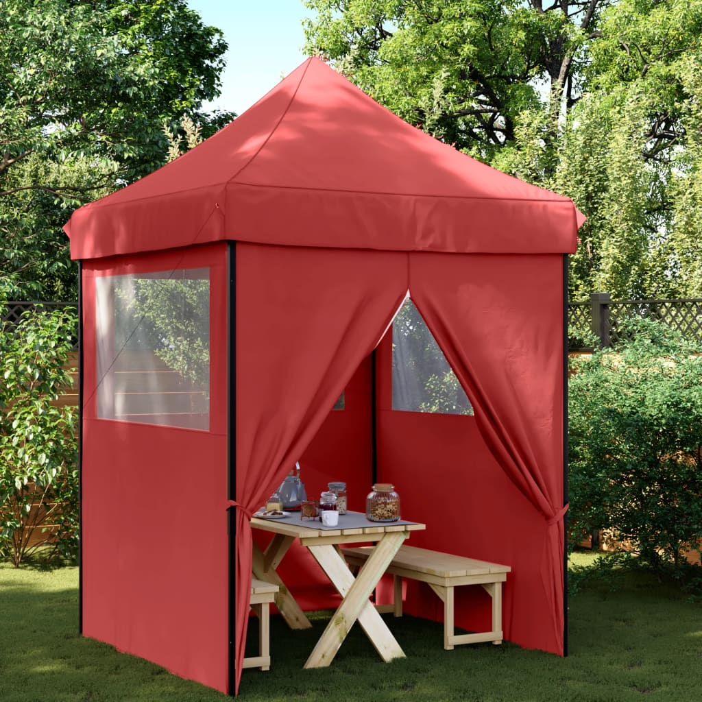 Tendone per Feste Pieghevole Pop-Up con 4 Pareti Bordò | homemem39