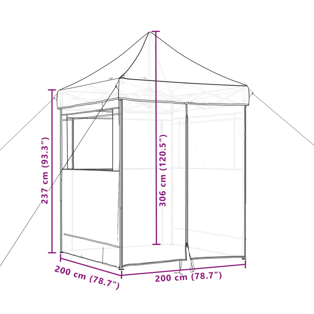 Tendone per Feste Pieghevole Pop-Up con 4 Pareti Terracotta | homemem39