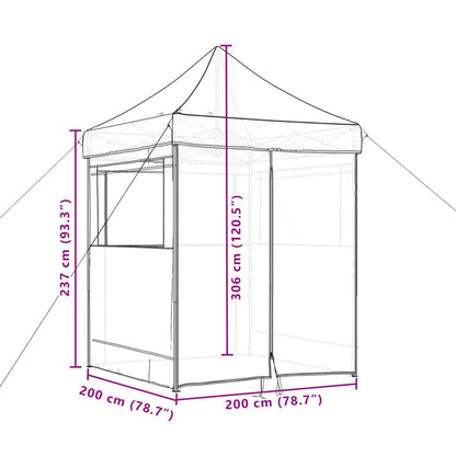 Tendone per Feste Pieghevole Pop-Up con 4 Pareti Terracotta | homemem39