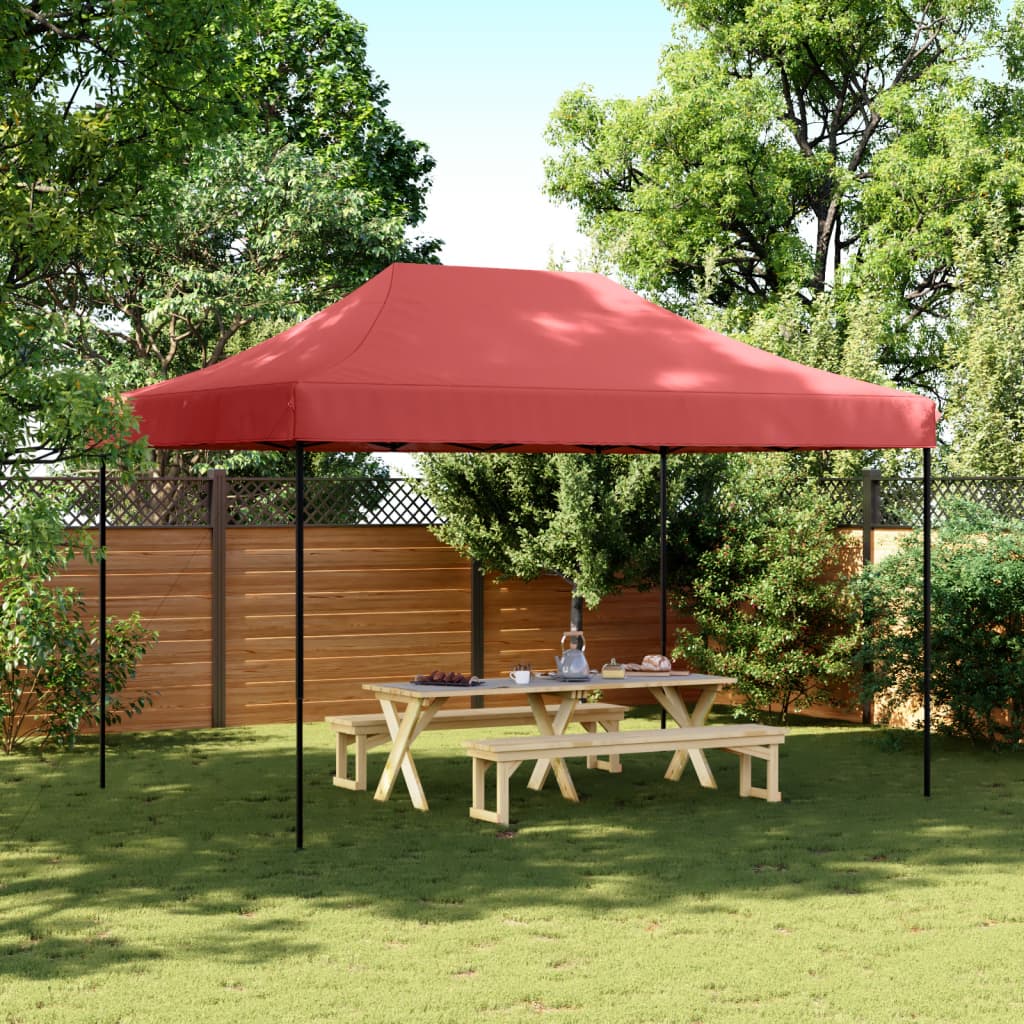 Tenda da Festa Pieghevole Pop-Up Bordò 410x279x315 cm - homemem39