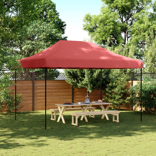 Tenda da Festa Pieghevole Pop-Up Bordò 410x279x315 cm - homemem39