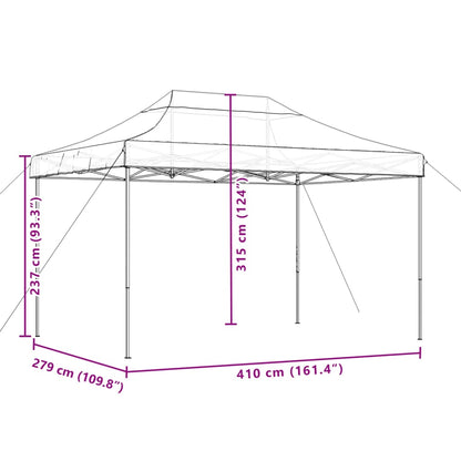 Tenda da Festa Pieghevole Pop-Up Marrone 410x279x315 cm | homemem39